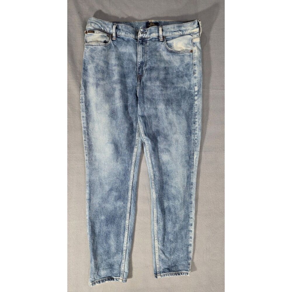 Polo Ralph Lauren Women 32 Tompkins Skinny High Rise Ankle Acid Wash Light Jeans